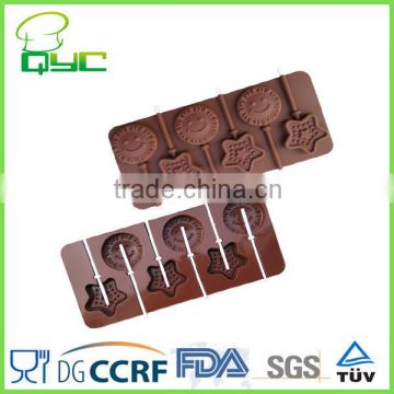 Non-stick Silicone Set of 6 Star Chocolate Silicone Lolly Moulds