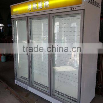 Supermarket Three-Doors Upright Fridge for Bottle Drinks with LED light