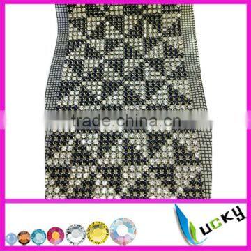 24 rows rhinestone trimming with pearl lrhinestone mesh