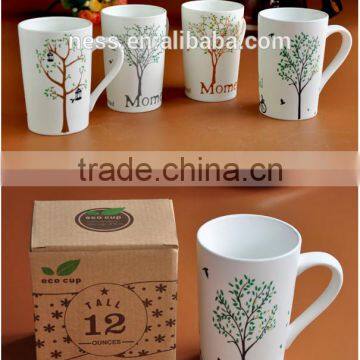 White Color V Shape Mug/Sublimation V Shape C Handle Mug&cup/high Quality Shaving Coffee Mug photo-2