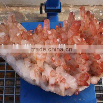 natural rock red color crystal cluster for decoration