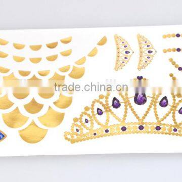 Custom Dazzling Gold Water Transfer Tattoo Sticker Flash Gold Body Art Tattoos Fake Jewelry Tattoos Manufacturer photo-6