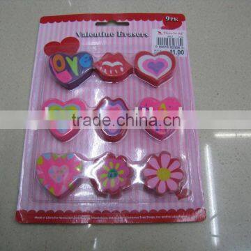 valentine erasers