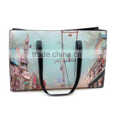 2015 Hot World Style National Wind Crown Figure Landscape Bag for Woman Peking Opera Pattern Shoulder Bag With Free Shipping