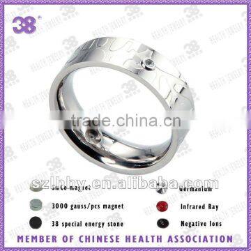 Unique magnetic product stainless steel sterling silver ring