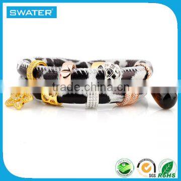 Fashionable Jewelry Women Custom Charm Bracelet Leather photo-3
