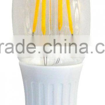 Singapore,4W filament led candle bulb in ceramic house,super bright,110Lm/W, E14 candle shape filament led bulb