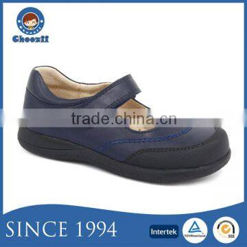 Choozii 2016 Elegant Navy Blue Leather Girls Ballerina Shoes for School