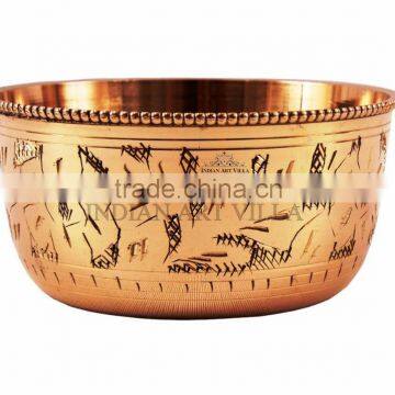 IndianArtVilla Handmade Designer Flat Bottom Bowl 100 ML - Serving Decorative Tableware Home Hotel Restaurant Gift Item