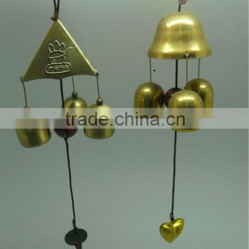 12" antique wind chime made of iron ,bronze and gold plating finish, suitable for doors/decoration (A566)