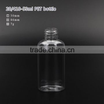 53ml oval PET bottle with 20/410 disc caps or sprayer pump for cream or mist