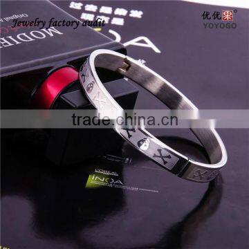 2014 Friendship Stainless Steel Plain Punk Metal Bracelet photo-1