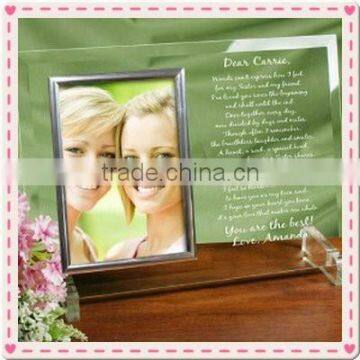 Engraved Glass Clear Picture Frame For Wholesale Supplies