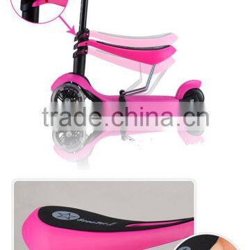 2015 popular adult scooter with CE EN71 3 wheel folding manual pedal push 120/80mm kids kick scooter.