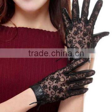 Stylish Girls Sexy Lace Gloves Purple Black Leather Sexy Lace Gloves photo-3