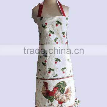 apron with adjustable tie rooster design glove single pot holder set