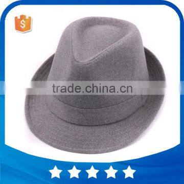 High quality best grey fedora cheap plain winter wool fabric felt fedora hats for men