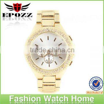 Hottest branded mens fashion gold watch mature business style for mens gift watch