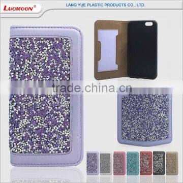 With Austrian diamond special card slot tpu cover pu leather phone case for xiaomi mi 5 mi3 mi4
