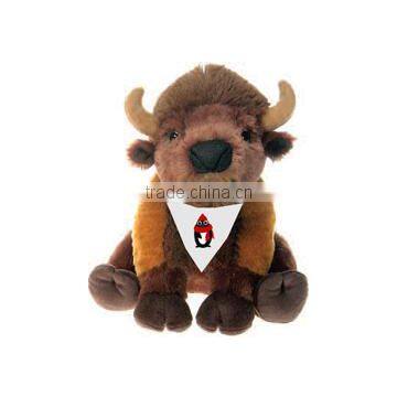 t-shirt imprinted Bison mascot beanbag personalized custom logo bandana bib tie ribbon animal toys