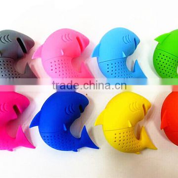 2015 NEW BPA free FDA approved food grade shark unique silicone bulk tea infusers