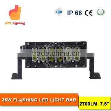 Auto parts 36W Color Change RGB LED Light bar for truck 7.5 inch Epistar led light bars