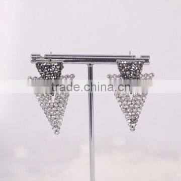 Net Design Stud Earring, Setting Crystal Rhinestone Beautiful Stud Earring