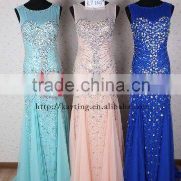 Graceful Handmade Beading Chaozhou Evening Dress Young Girl Turkish Muslim Dress photo-4