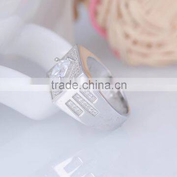 Hot Sale Fashion 925 Sterling Silver Ring Gypsy Setting Micro Zircon Ring for Men photo-3