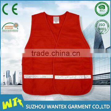 high visibility ANSI 107 reflective red journalist vest