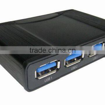 4 USB Ports USB 3.0 Hub With External Power Port