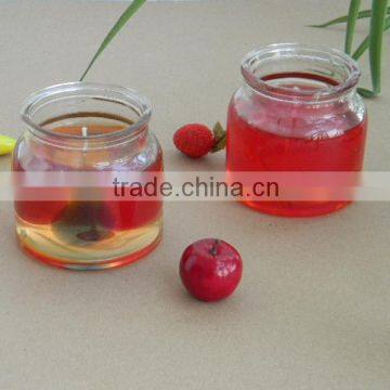 High quality decorative glass candle jars with woden lid