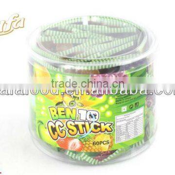 PVC jar packing sour ben 10 cc stick candy