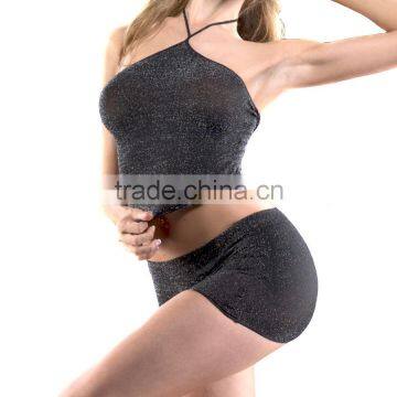 Taiwan Manufacturer Hot 2PC Set Halter Neck Party Dress