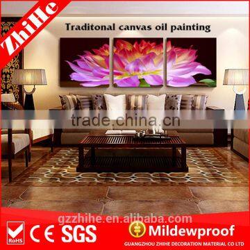 wholesale dropshipping lotus flower oil painting decorative flower designs fabric painting for home