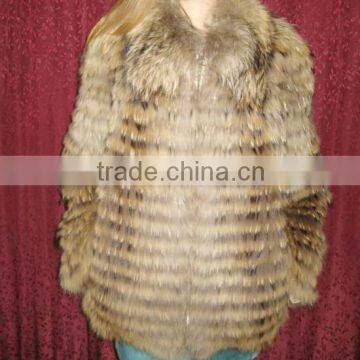 Facotry price raccoon fur coat for women