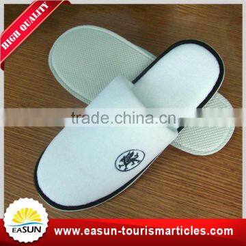 China manufacture hot sales good quality eva custom disposable white cotton fabric hotel slippers