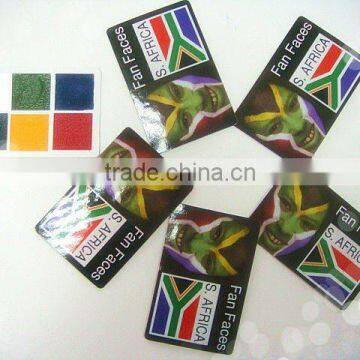 World Cup football face paint card to support Brazil team