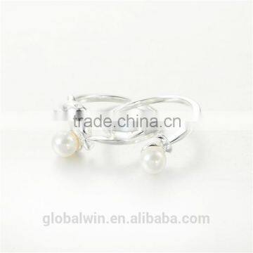 Engagement Gift Freshwater Pearl Solid Silver Rings For Sale photo-4