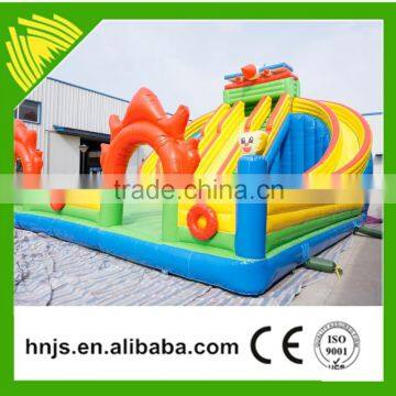 Hot selling amusement kidding rides inflatable bouncy castles combo