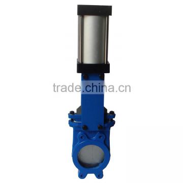 China made low price high quality cast iron pneumatic actuated 4 inch knife gate valve