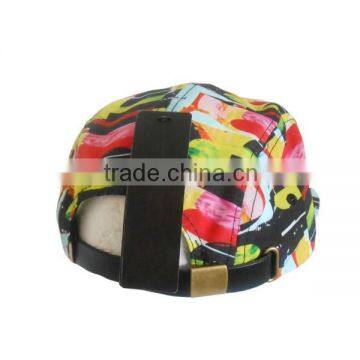 Fashion Flat Brim 5 Panel Hat Hip Hop Caps Custom 5 Panel Hat With Leather Strip photo-3