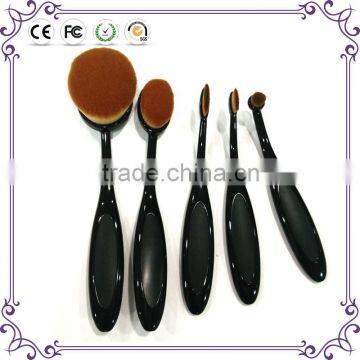 Special Oval Makeup Brush Holder 5pieces Toothbrush BB Cream Plastic Handle Make up Brushes Oval Foundation Makeup Brush Set
