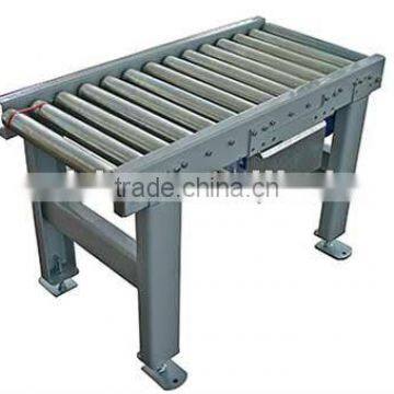 Roller conveyor with tangential chain drive