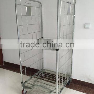 welded wire pallet container with wheels