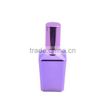 Square Shaped UV Gel Colored Glass Spray Bottles, Empty Mini Glass Perfume Bottles With Aluminum Atomizer and Caps