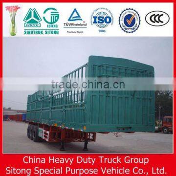 livestock truck trailer manufacturers: 3 axle utility stake fence semi trailer