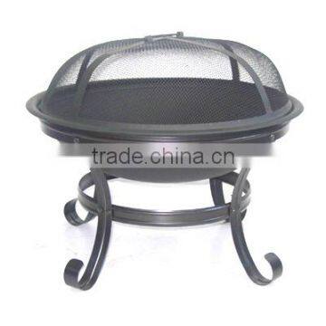 outdoor black steel fire pit