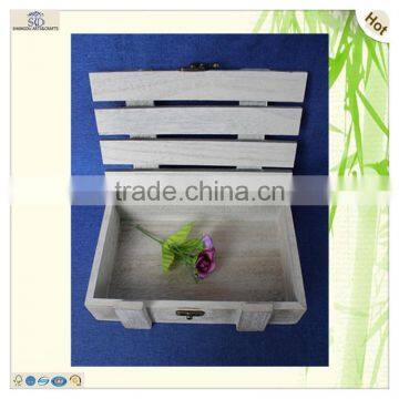 Recyclable Plate Lid Antique Rustic Cuboid Paulownia Wooden Box photo-5