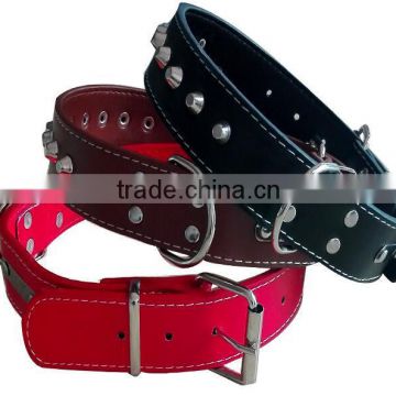 CY114 Wholesale PU Lady Dog Collar Comfort Leather Single Row Rivets Collar Alloy Spikes Gentle rivet Dog Collar